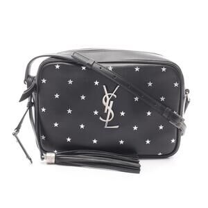 Saint Laurent Paris Lou Star Monogram Shoulder Bag Leather Black Silver